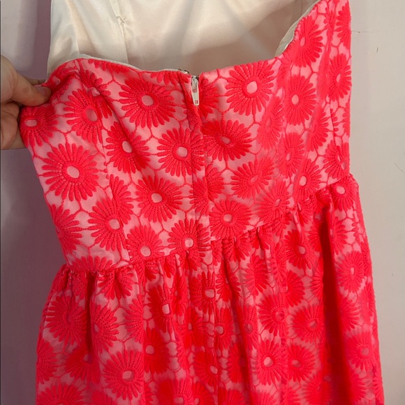 Lilly Pulitzer Vicki island coral floral embroidered strapless mini dress Size 4 - Picture 5 of 8
